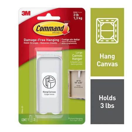 Canvas Hanger, White, Plastic, 5/8 in D MPN:17044-ES