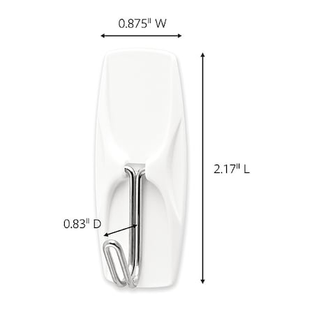 Hook, White, Metal/Plastic, 1 in D, PK35 MPN:17065-S35NA