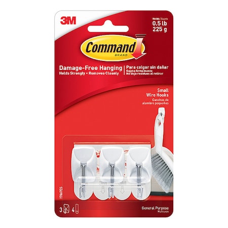 Hook, Molded Plastic, 7/8 In, PK3 MPN:17067