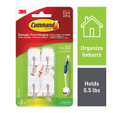 Hook, White, Plastic, 3/4 in D, PK4 MPN:17067-HWESF