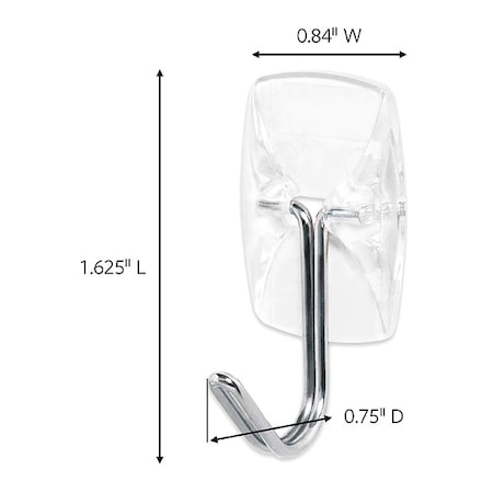 Hook, Clear, Metal, 3/4 in D, PK40 MPN:17067CLR-S40NA