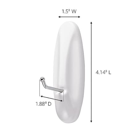 Hook, Molded Plastic, 1-7/8 In MPN:17069