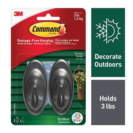 Hook, Slate, Plastic, 1 1/4 in D, PK2 MPN:17086S-AWES