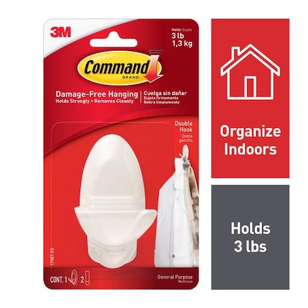 Hook, White, Plastic, 1 1/4 in D MPN:17087-ES