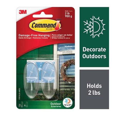 Hook, Clear, Plastic, 1 in D, PK2 MPN:17091CLR-AWES