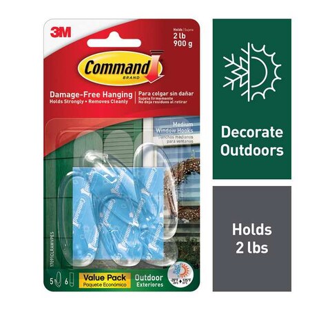 Hook, Clear, Plastic, 1 in D, PK5 MPN:17091CLRAWVPES