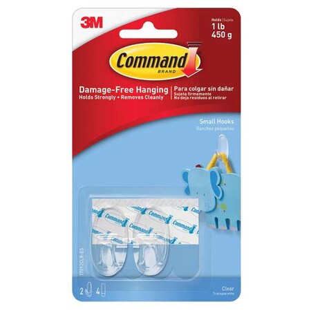 Hook, Clear, Plastic, 5/8 in D, PK2 MPN:17092CLR-ES