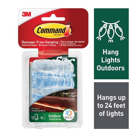 Cord Clip, Clear, Plastic, 5/8 in D, PK12 MPN:17301CLRAW-ES