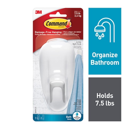 Bathroom Hook, Molded Plastic, 2-1/4 In MPN:17600B-ES
