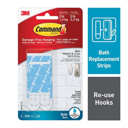 Assorted Refill Strip, White, Foam, PK2 MPN:BATH22-ES