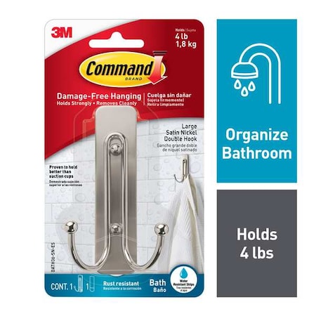 Bath Hook, Nickel, Metal, 1 5/8 in D MPN:BATH36-SN-ES