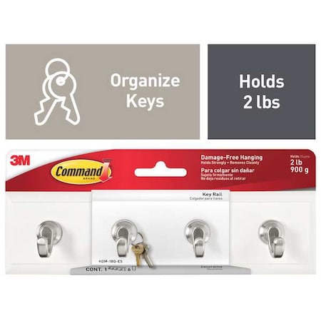 Key Rack, Quartz, Plastic, 1 1/2 in D MPN:HOM-18Q-ESF
