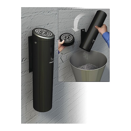 Smoker's Outpost Swivel Lock Wall-mounted Ashtray. Black MPN:712101