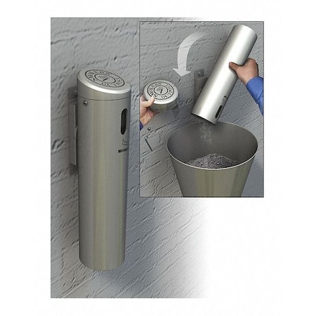 Smoker's Outpost Swivel Lock Wall-mounted Ashtray. Silver MPN:712107