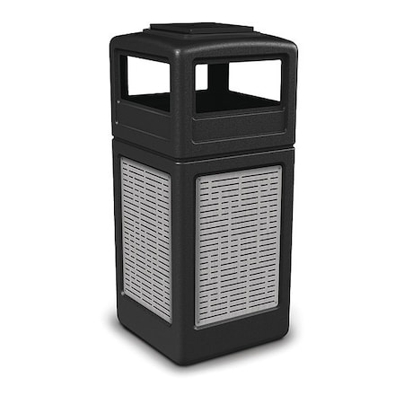 Waste Bin Ashtray Lid SS, Black 42 gal. MPN:733006199