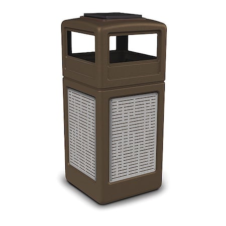 Waste Bin Ashtray Lid SS, Brown 42 gal. MPN:733006299