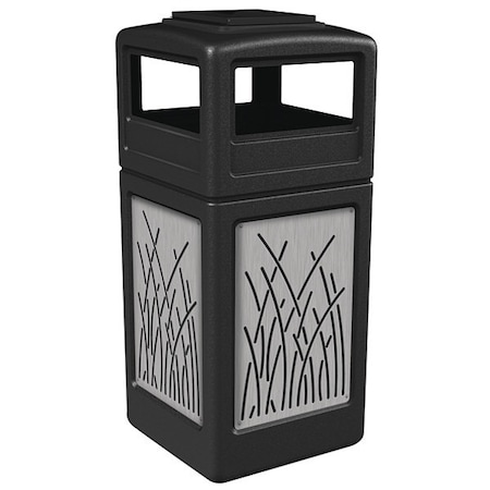 Waste Bin Ashtray Lid SS, Black 42 gal. MPN:733016199