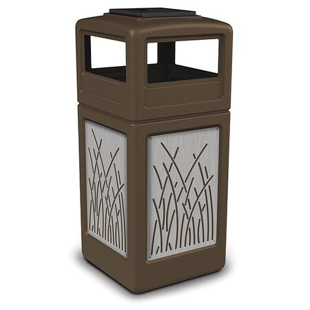 Waste Bin Ashtray Lid SS, Brown 42 gal. MPN:733016299