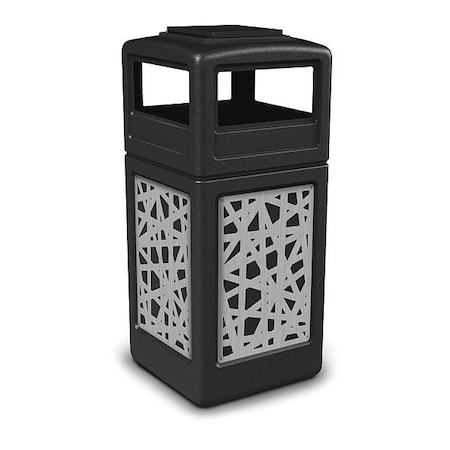 Waste Bin Ashtray Lid SS, Black 42 gal. MPN:733026199