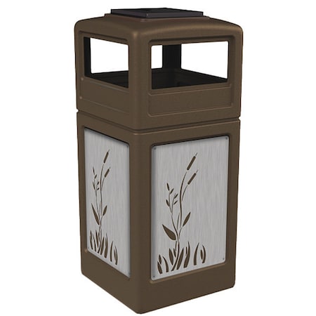 Waste Bin Ashtray Lid SS, Brown 42 gal. MPN:733096299