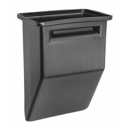 2 gal Rectangular Trash Can, Black, Polyethylene, 16 in MPN:7505014