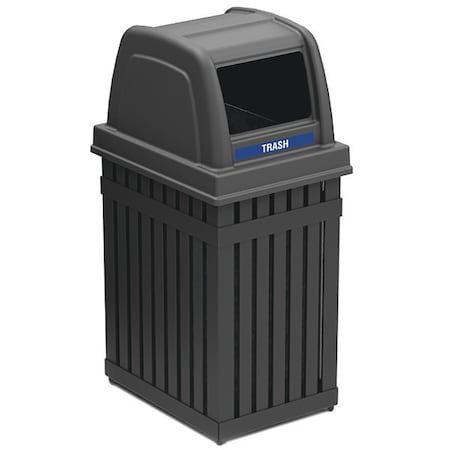 Parkview 1 Trash Bin, 25 gal., Blk MPN:72740199