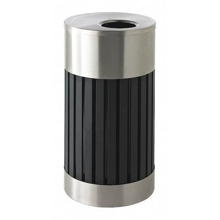 Riverview 1 Trash Bin, Blk, SS, 25 gal. MPN:727543