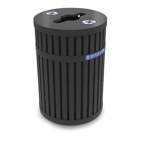 45 gal Recycling Bin, Black, Steel MPN:728201