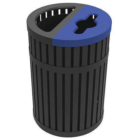 45 gal Recycling Bin, Blue, Steel MPN:728501