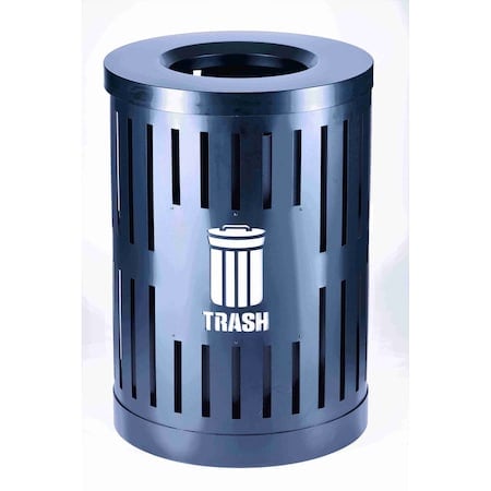 Trash Container, Open Top Lid, Black MPN:72860399