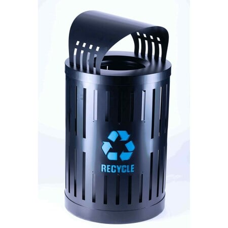 Recycling Container, Canopy Lid, Black MPN:72888499