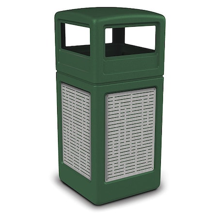 42 gal Square Outdoor Can, Green, Stainless Steel MPN:732906099