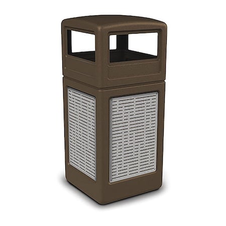 42 gal Square Outdoor Can, Brown, Stainless Steel MPN:732906299
