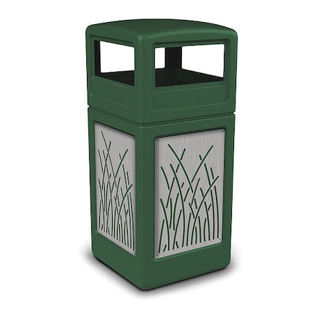 42 gal Square Outdoor Can, Green, Stainless Steel MPN:732916099