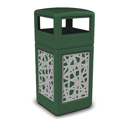 42 gal Square Outdoor Can, Green, Stainless Steel MPN:732926099