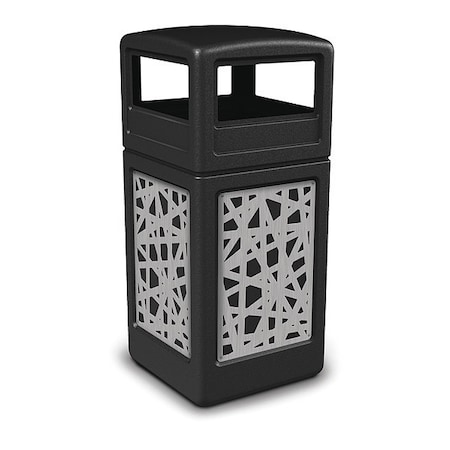 42 gal Square Outdoor Can, Black, Stainless Steel MPN:732926199