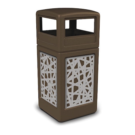 42 gal Square Outdoor Can, Brown, Stainless Steel MPN:732926299