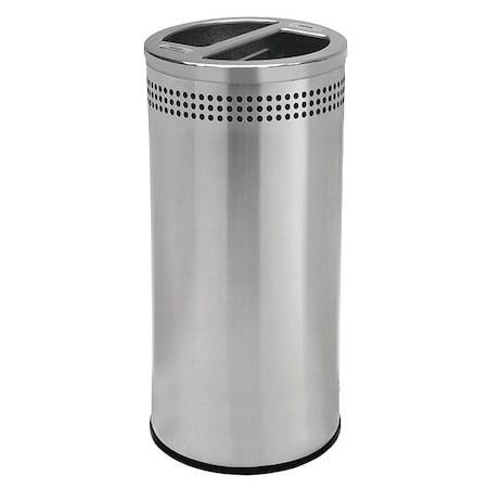 20 gal Recycling Bin, Silver, Steel MPN:745829