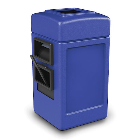 28 gal Square Outdoor Can, Blue, Polyethylene, 18 1/2 in MPN:755104
