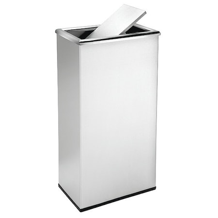 13.5 gal. Rectangular Waste Receptable, Stainless Steel, Silver MPN:780829