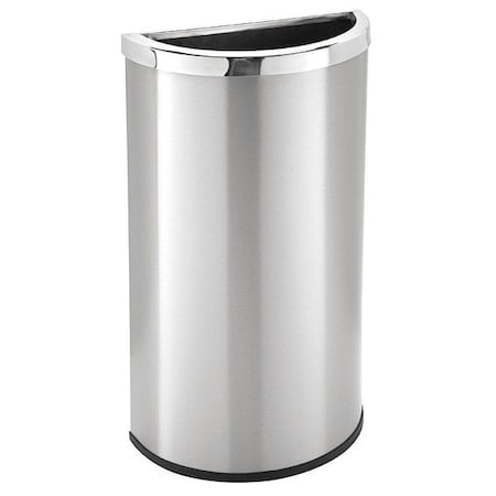 8 gal. Half Moon Waste Receptable, Silver MPN:780929