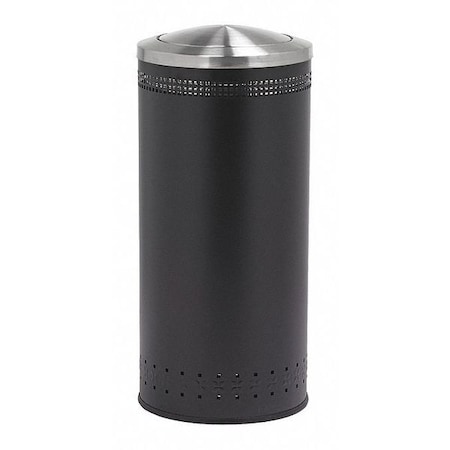 Imprinted Swvl Lid Waste Bin, 25 gal., Blk MPN:781401