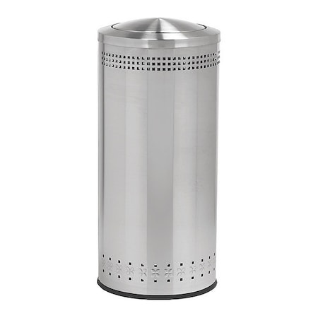 Imprinted Swvl Lid Waste Bin, 25 gal., SS MPN:781429