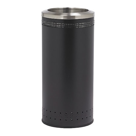 Imprinted Open Top Waste Bin, Blk, 25 gal. MPN:781801