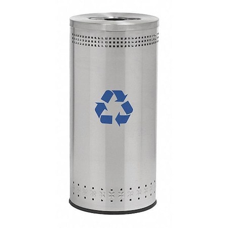 25 gal Recycling Bin, Silver, Stainless Steel MPN:78182999