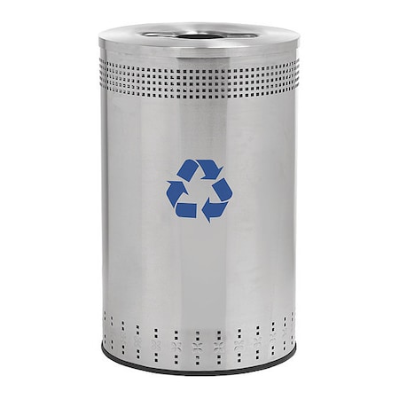 45 gal Recycling Bin, Silver, Stainless Steel MPN:782729