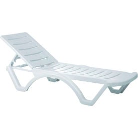 Siesta Aqua Resin Pool Chaise Lounge White ISP076-WHI - Pkg Qty 4
