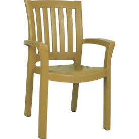 Siesta Sunshine Resin Dining Arm Chair Teak Brown ISP015-TEA - Pkg Qty 4