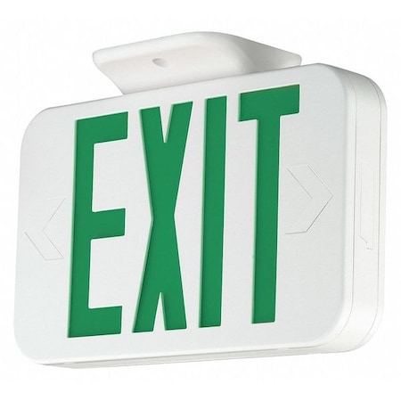 Exit Sign, White, 2 Face(s), LED, Wall/Ceiling Mount, Not Battery Powered MPN:CAG