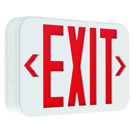 Exit Sign, White, 2 Face(s), LED, Wall/Ceiling Mount, Not Battery Powered MPN:CAR